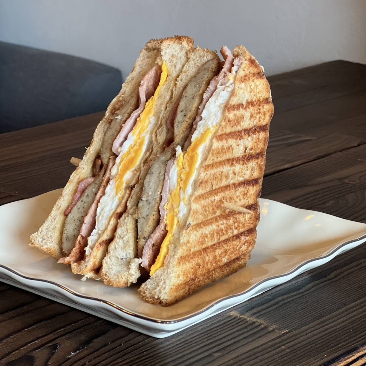 Breakfast Stack — 2 Bacon, 2 Sausage & 2 Eggs